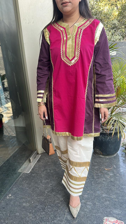 Bebo pink Purple Tunic Farshi Salwar
