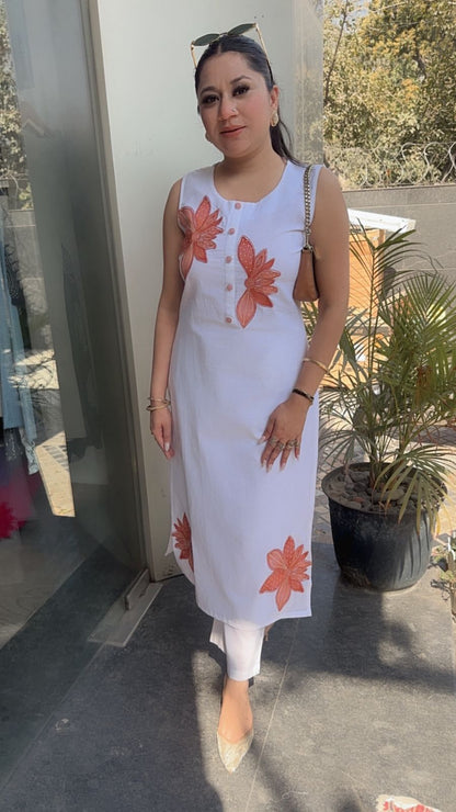 Ferrero White Orange Floral Designer Cordset