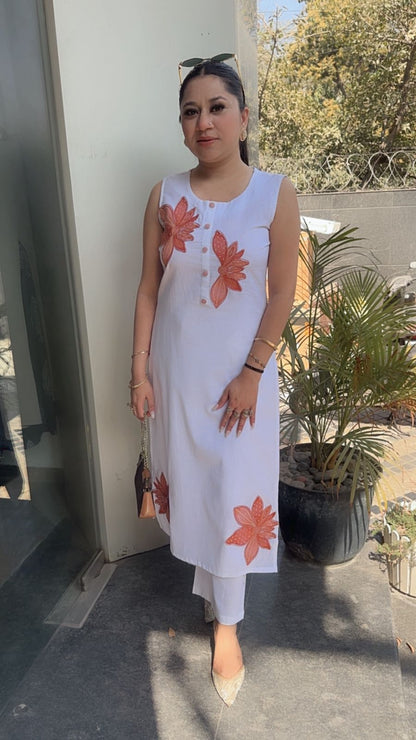 Ferrero White Orange Floral Designer Cordset