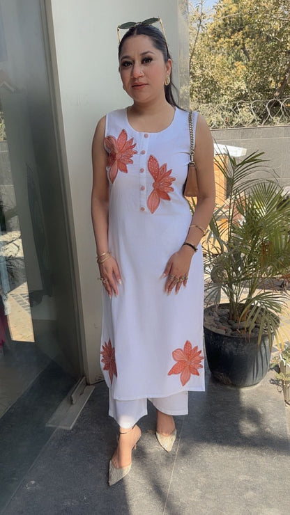 Ferrero White Orange Floral Designer Cordset