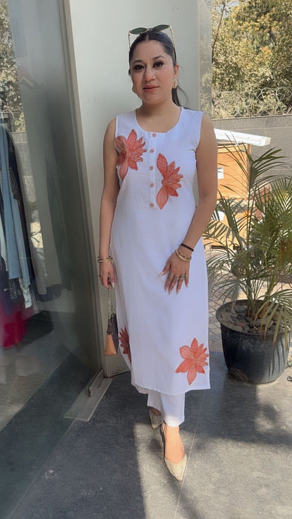 Ferrero White Orange Floral Designer Cordset