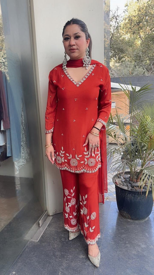 Jalebi Rust katdana suit