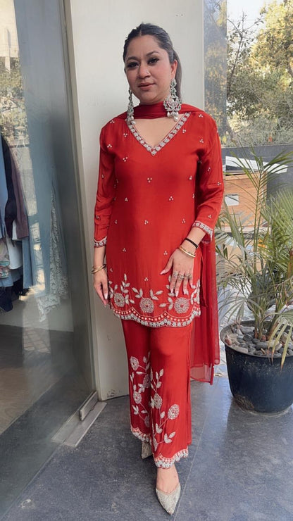 Jalebi Rust katdana suit