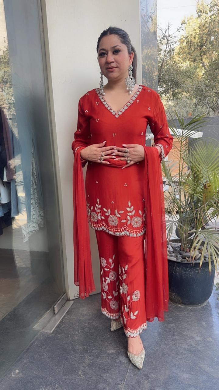 Jalebi Rust katdana suit