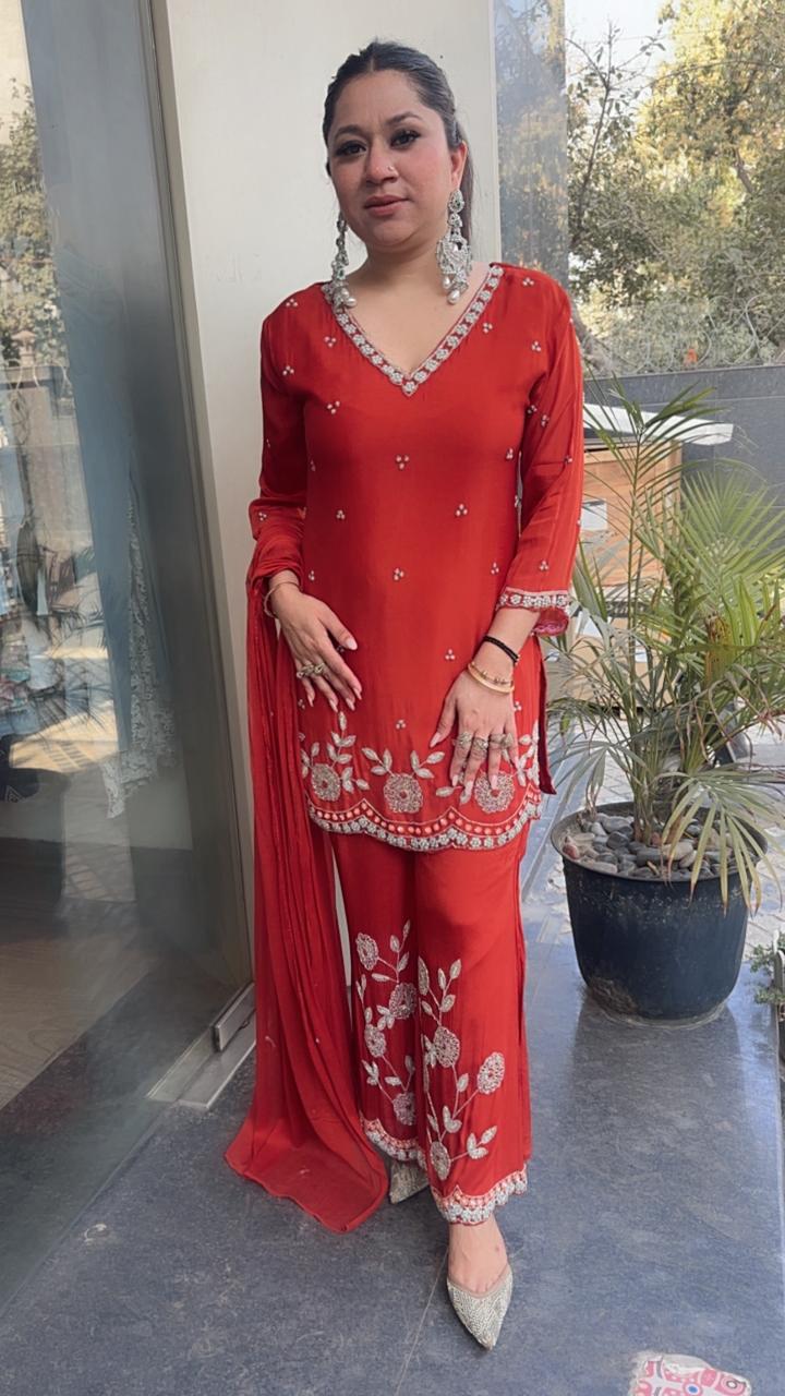 Jalebi Rust katdana suit