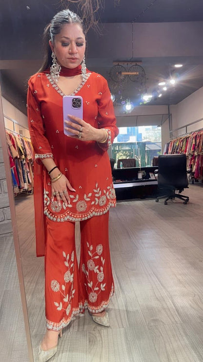 Jalebi Rust katdana suit