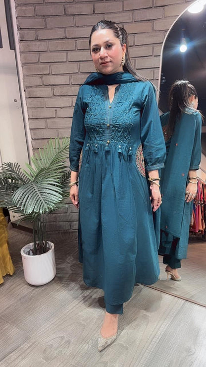 Jasmine Teal Blue Anarkali Designer Suit