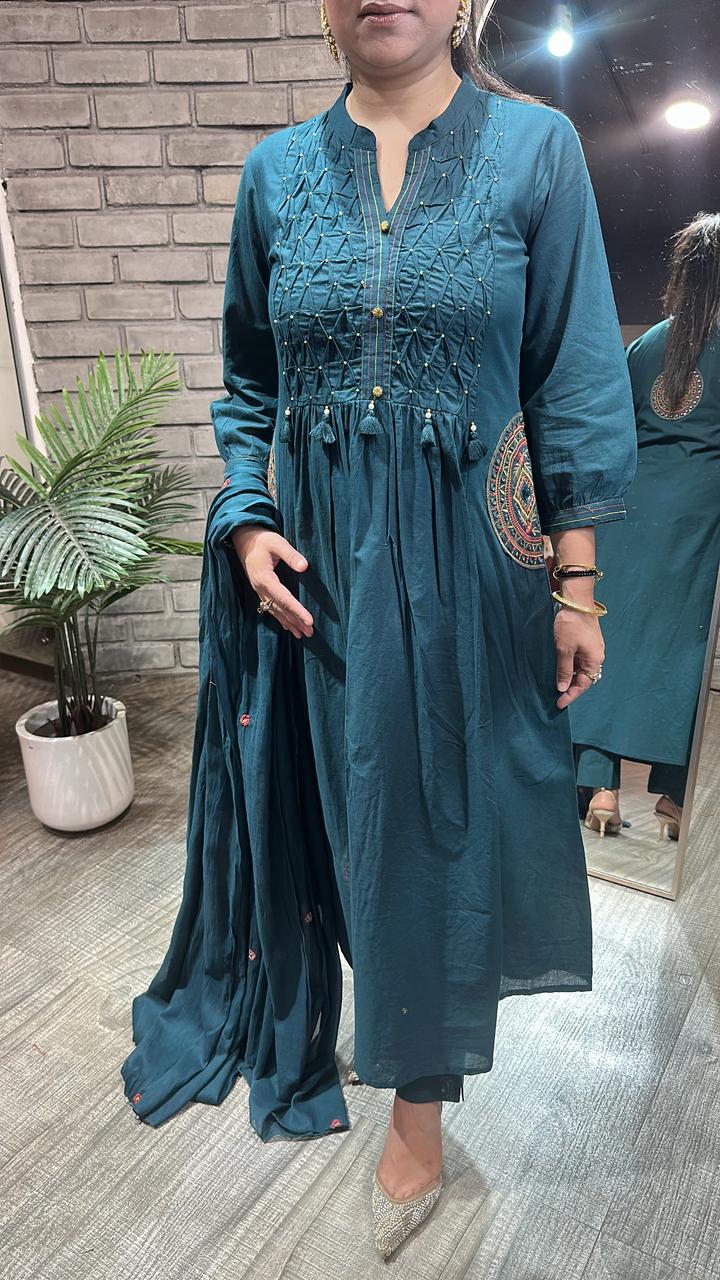Jasmine Teal Blue Anarkali Designer Suit