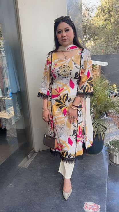 Kalini Multicolor Cotton Designer Suit