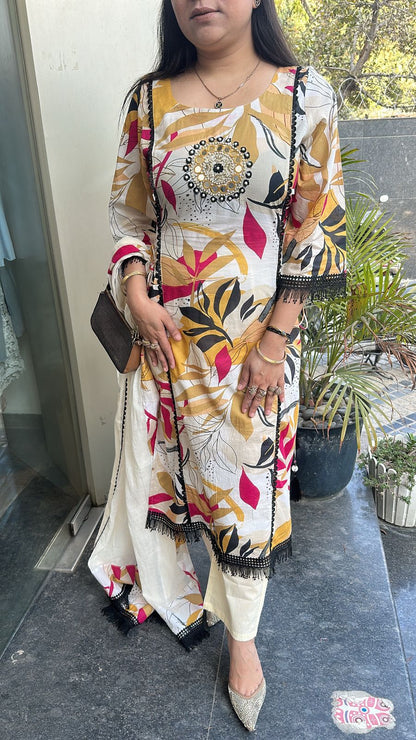 Kalini Multicolor Cotton Designer Suit