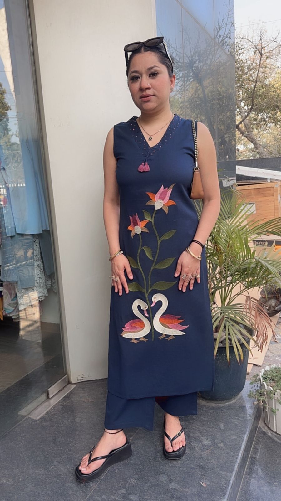 Snickers Navy Blue Tunic set (Sleeve Fabric Attached)