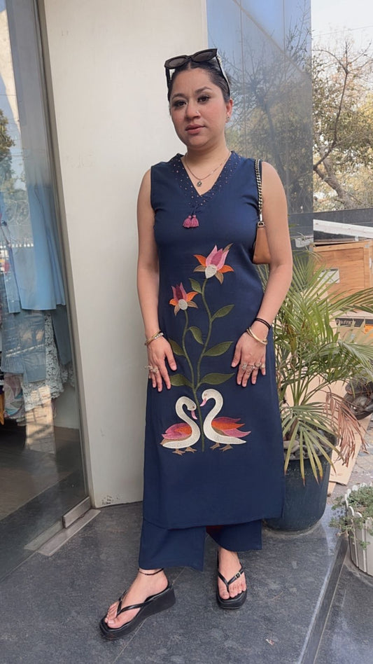 Snickers Navy Blue Tunic set (Sleeve Fabric Attached)