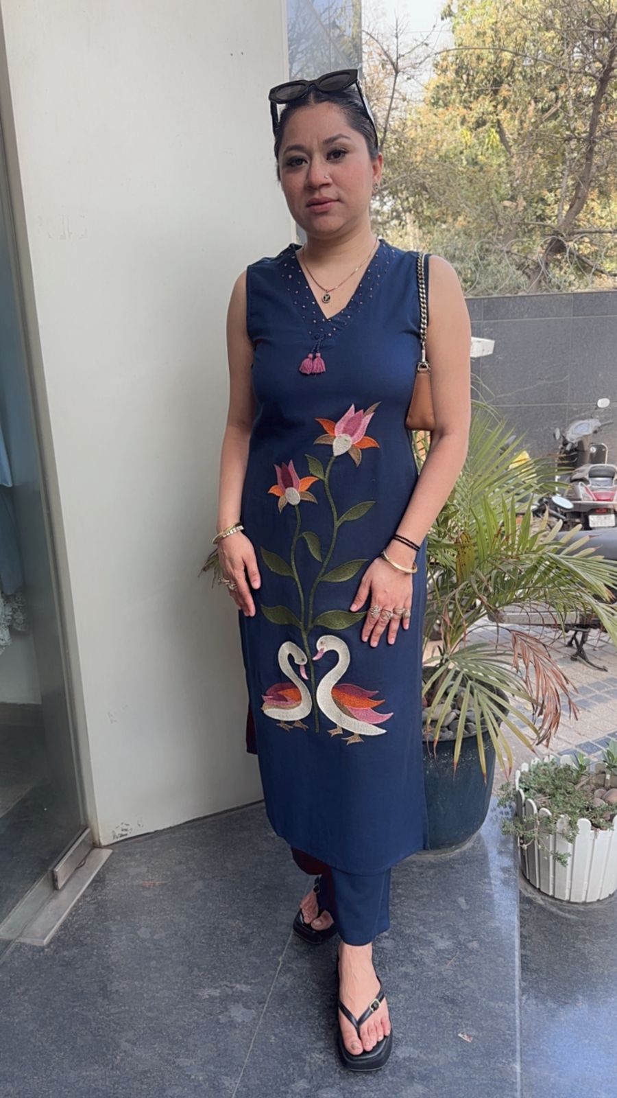 Snickers Navy Blue Tunic set (Sleeve Fabric Attached)