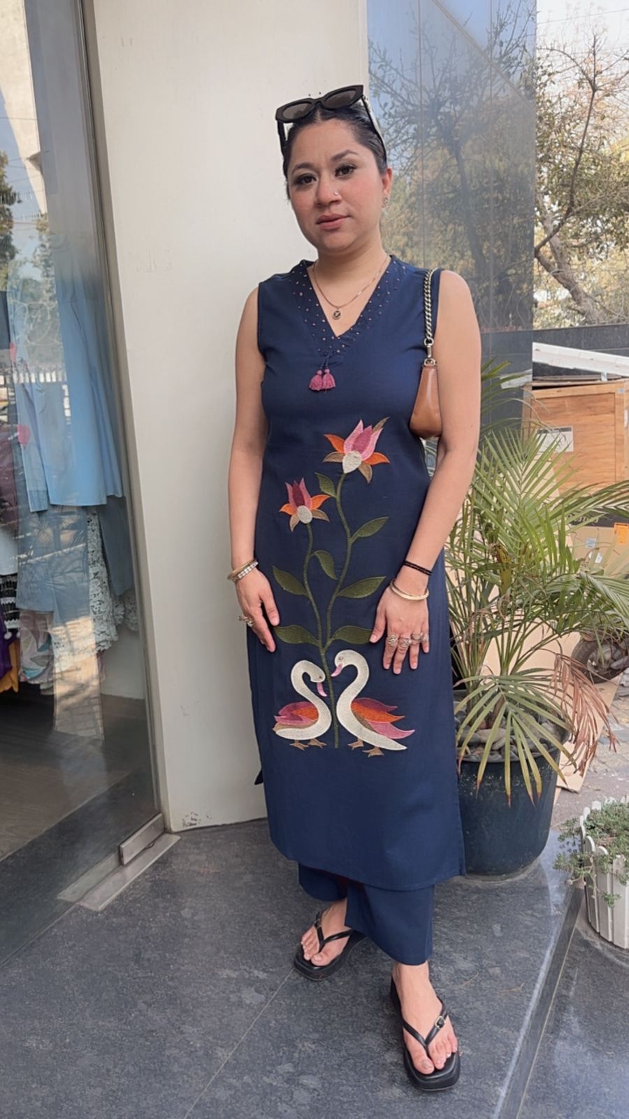 Snickers Navy Blue Tunic set (Sleeve Fabric Attached)