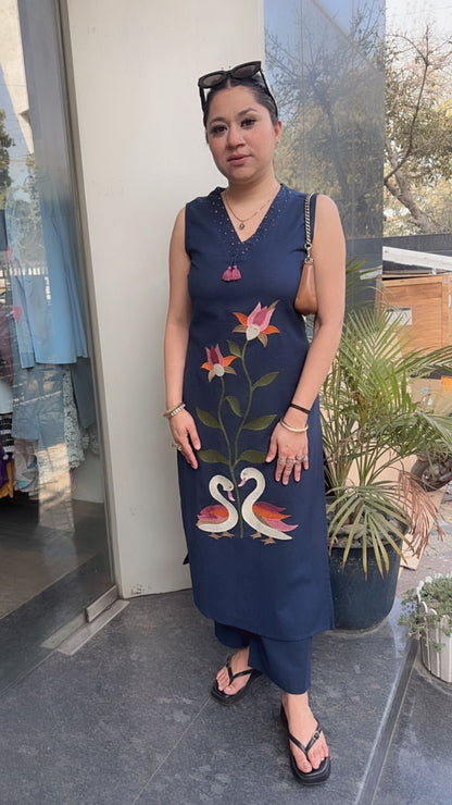 Snickers Navy Blue Tunic set (Sleeve Fabric Attached)