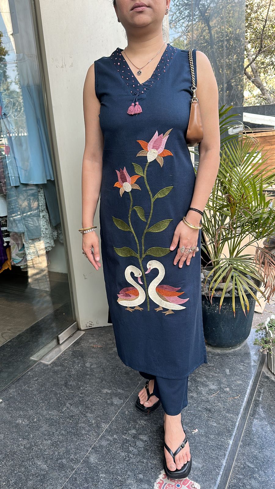 Snickers Navy Blue Tunic set (Sleeve Fabric Attached)