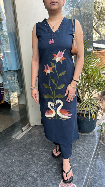 Snickers Navy Blue Tunic set (Sleeve Fabric Attached)