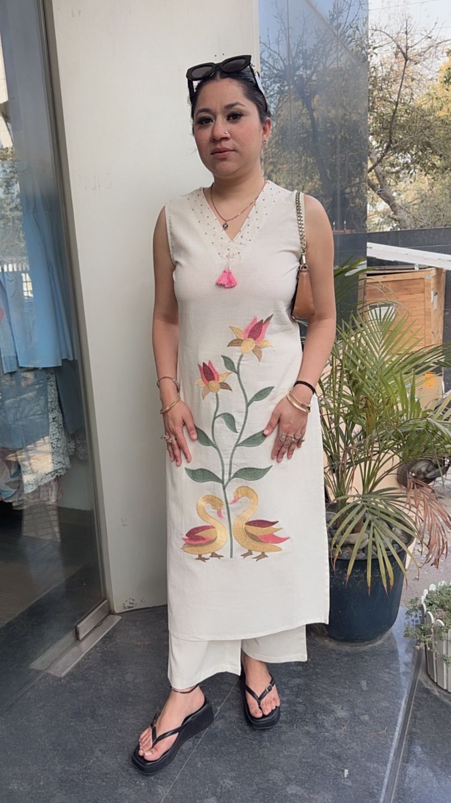 Snickers Ivory Tunic set (Sleeve Fabric Attached)