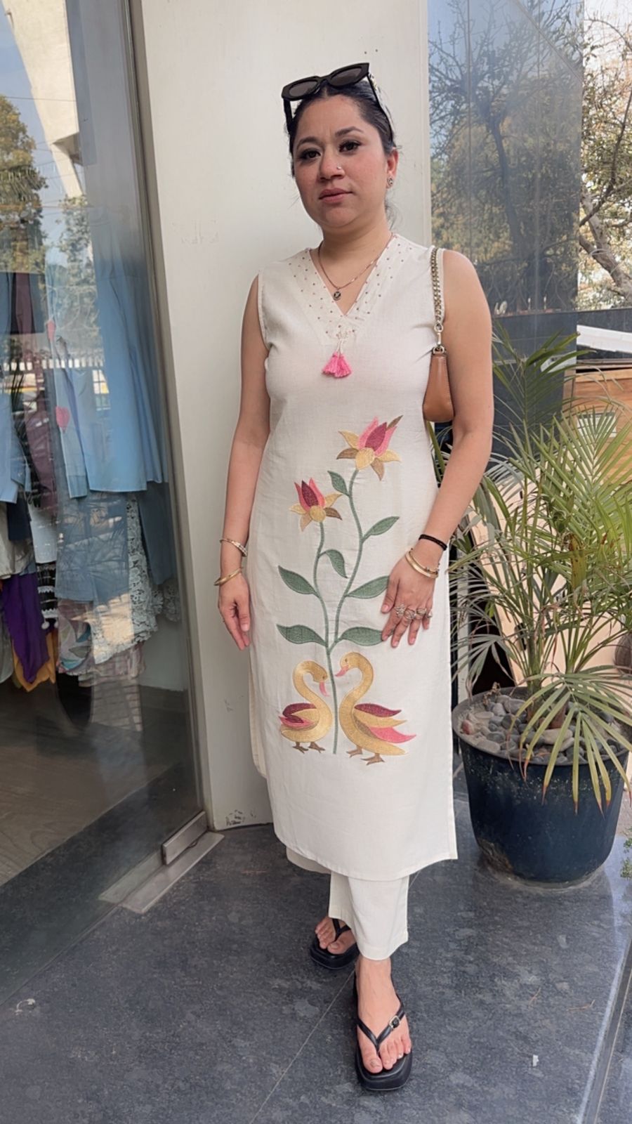 Snickers Ivory Tunic set (Sleeve Fabric Attached)