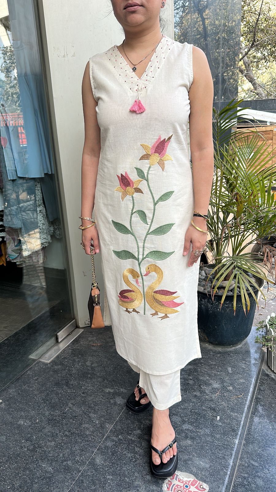 Snickers Ivory Tunic set (Sleeve Fabric Attached)