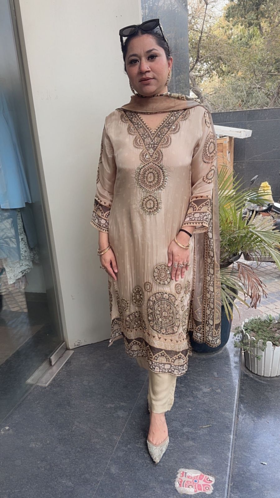 Nora Crepe Designer Suit