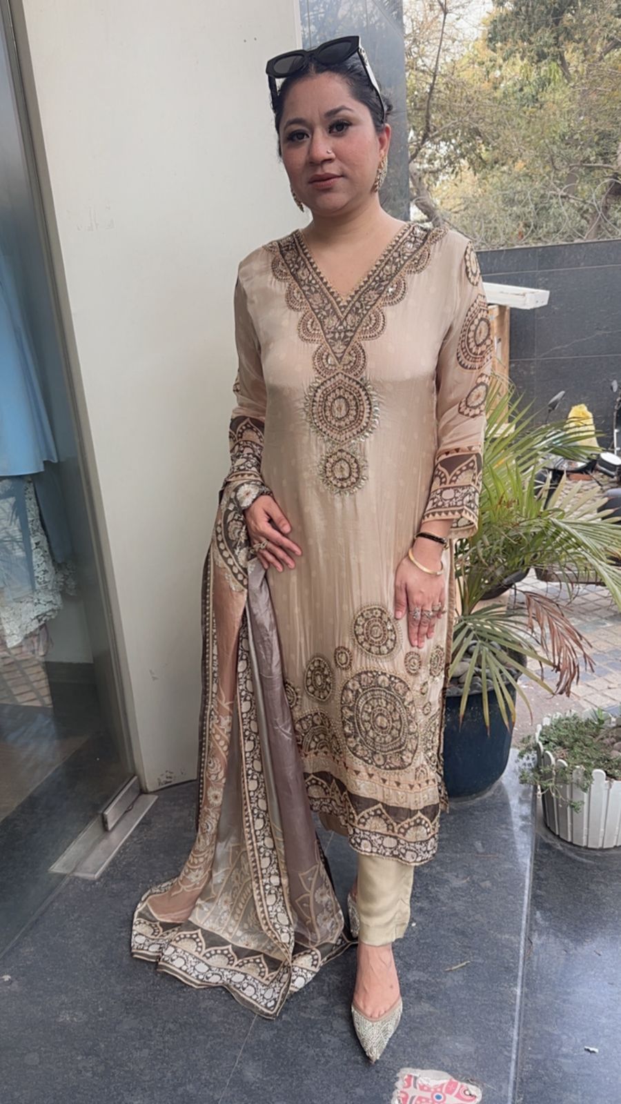 Nora Crepe Designer Suit