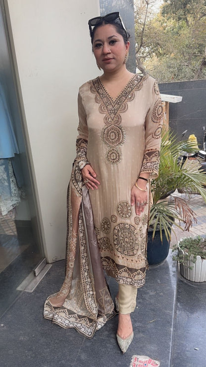 Nora Crepe Designer Suit