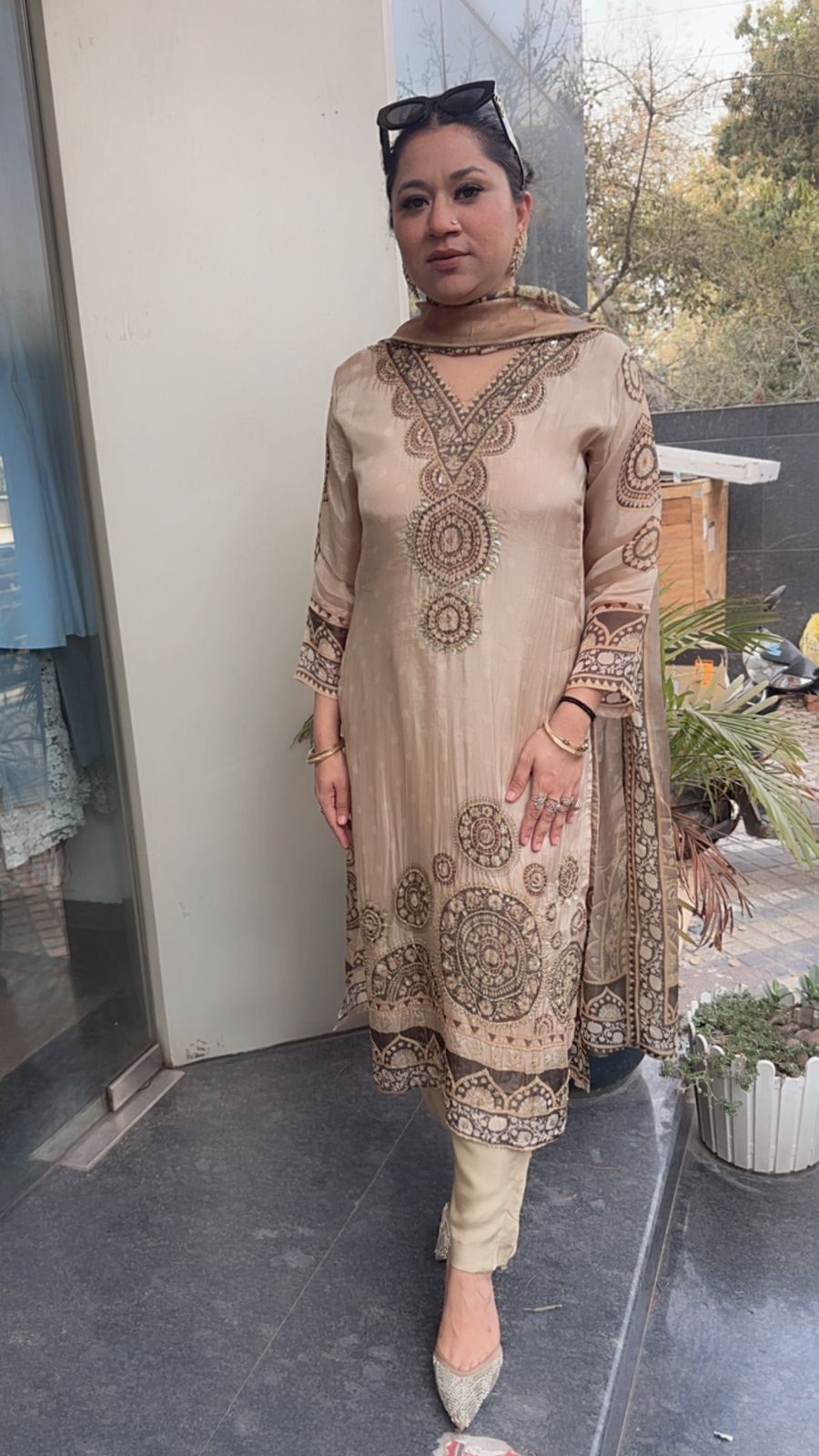 Nora Crepe Designer Suit