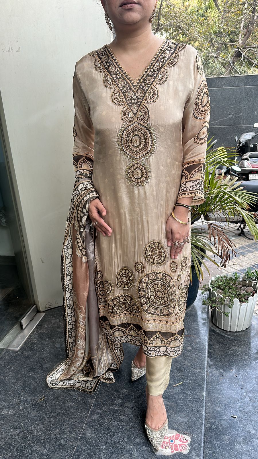 Nora Crepe Designer Suit