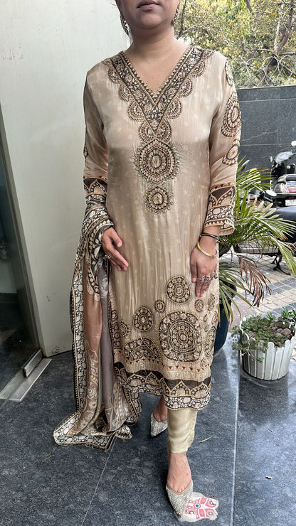 Nora Crepe Designer Suit