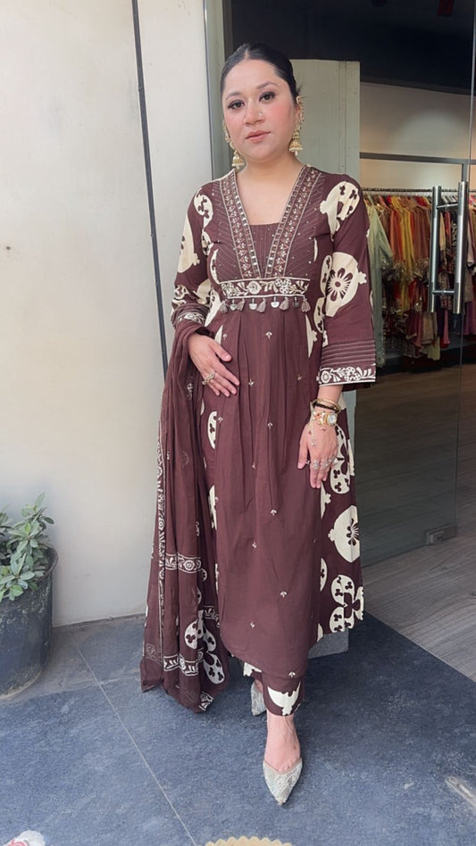 Bubble Coffee A-Line Designer Suit