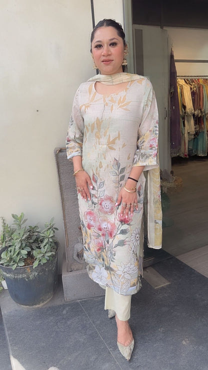 Sprite Floral Cotton Designer Suit