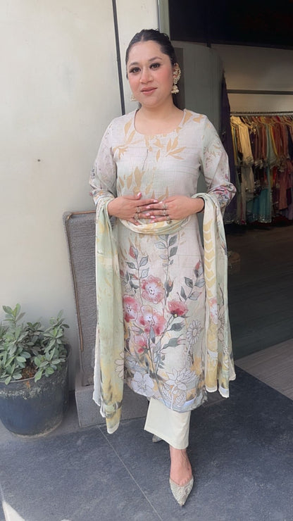 Sprite Floral Cotton Designer Suit
