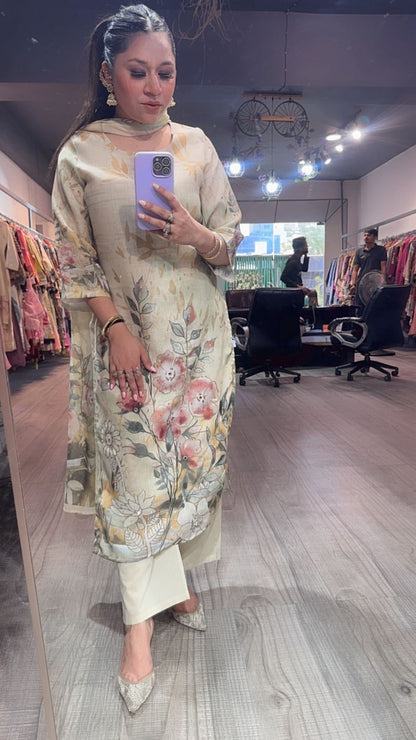Sprite Floral Cotton Designer Suit