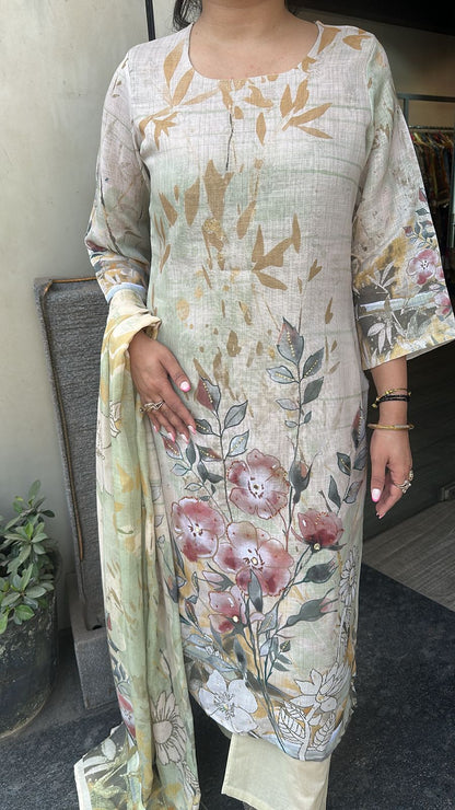 Sprite Floral Cotton Designer Suit