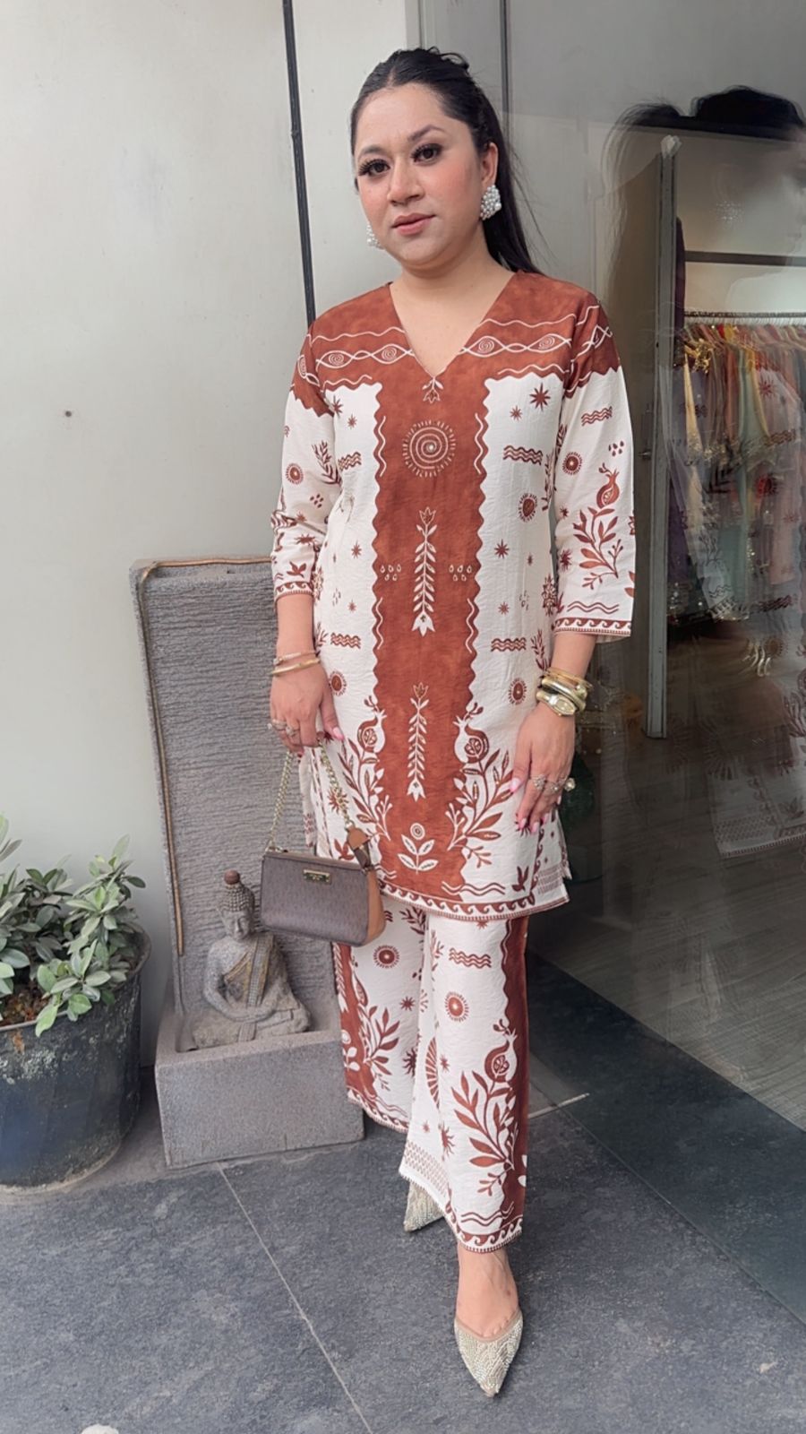 Seerat Brown Ivory Digital Cordset