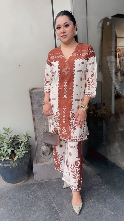 Seerat Brown Ivory Digital Cordset