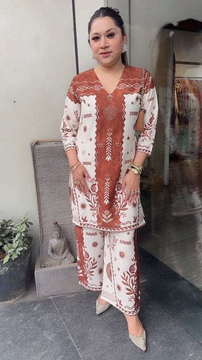 Seerat Brown Ivory Digital Cordset