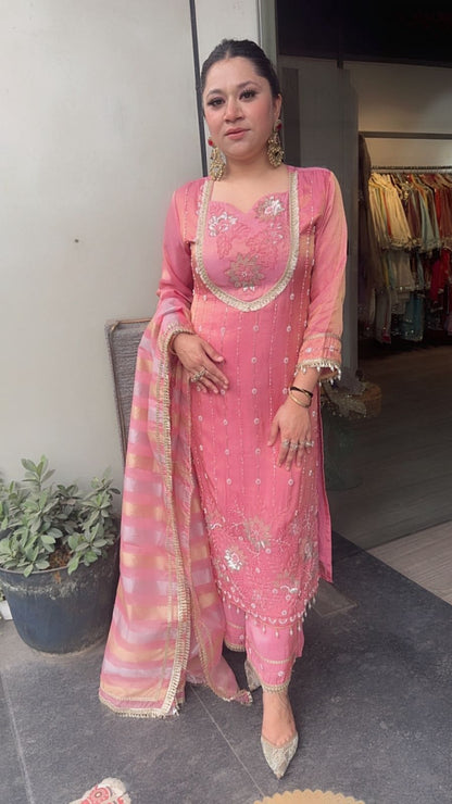 Neemrana pink Katdana Designer Suit