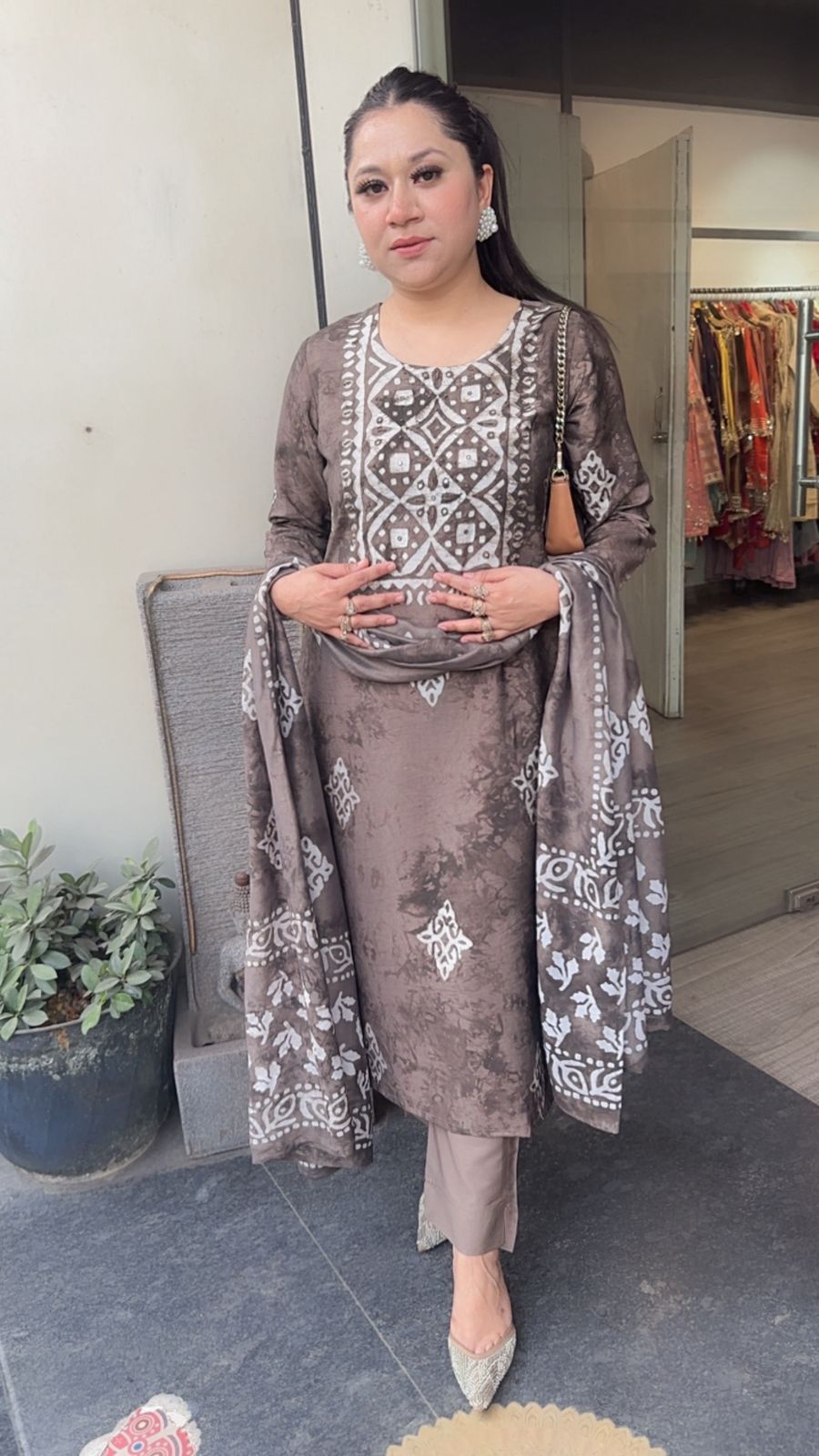 Tikhli Mouse Batik Print Cotton Suit