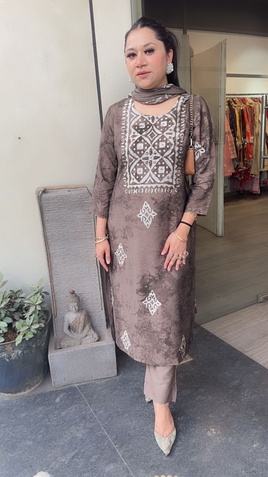 Tikhli Mouse Batik Print Cotton Suit