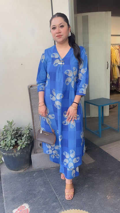 Perenne Ink Blue Tunic Set