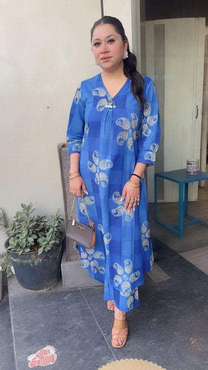 Perenne Ink Blue Tunic Set