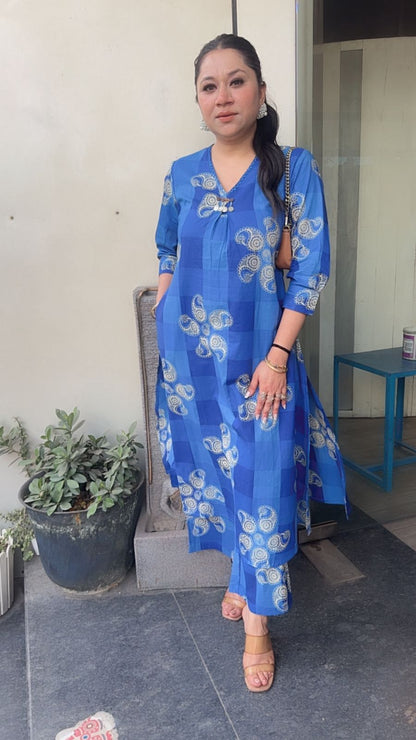 Perenne Ink Blue Tunic Set