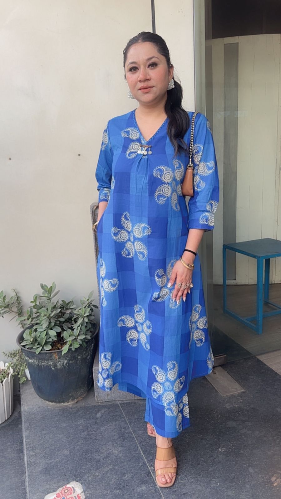 Perenne Ink Blue Tunic Set