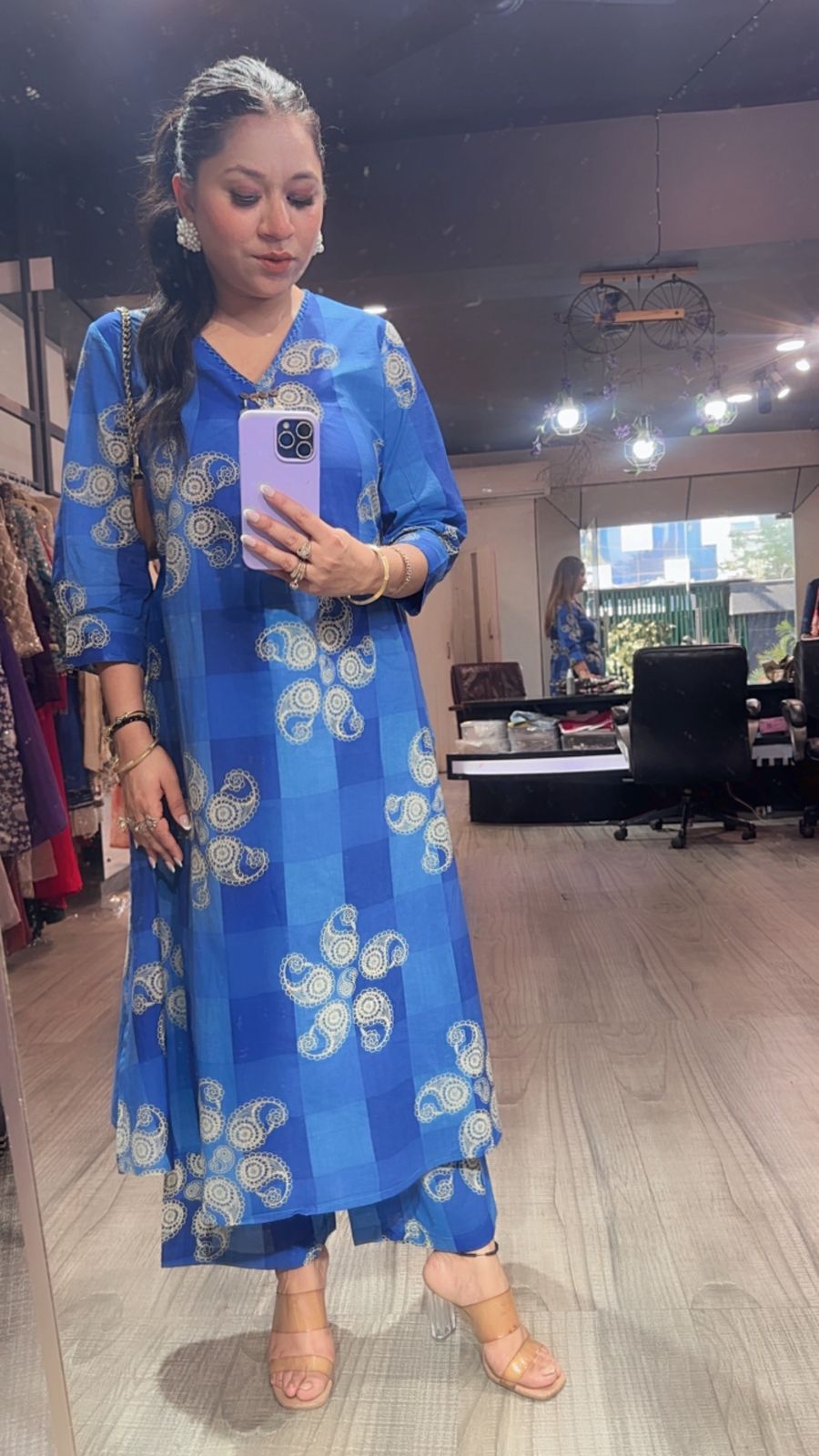 Perenne Ink Blue Tunic Set