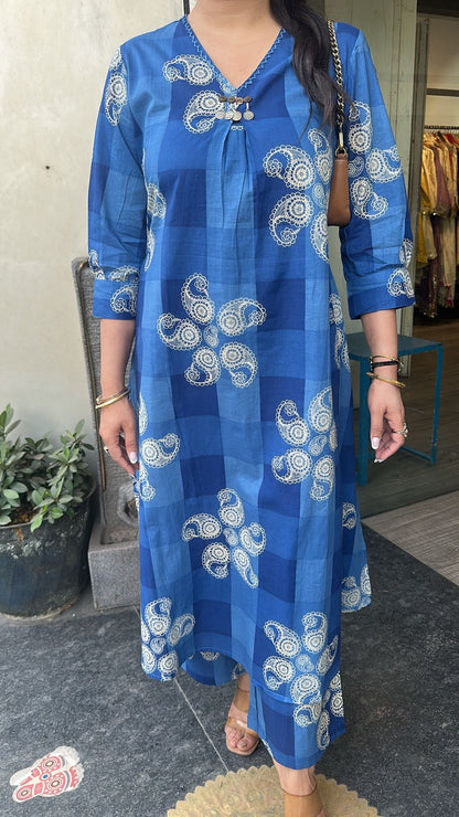 Perenne Ink Blue Tunic Set