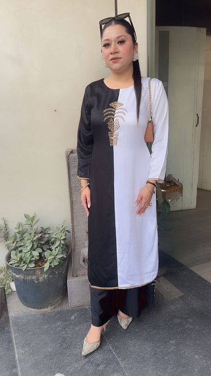 Karishma kapoor Black white Tunic Set