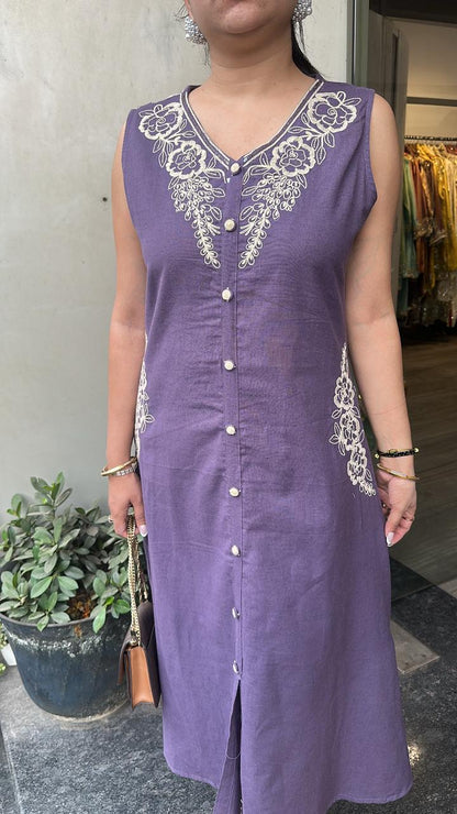 Flames Lavander Tunic set (Sleeve Fabric Attached)