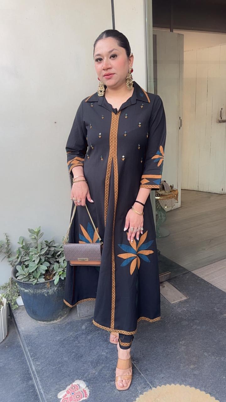 Spice Black Digital A-Line Tunic set